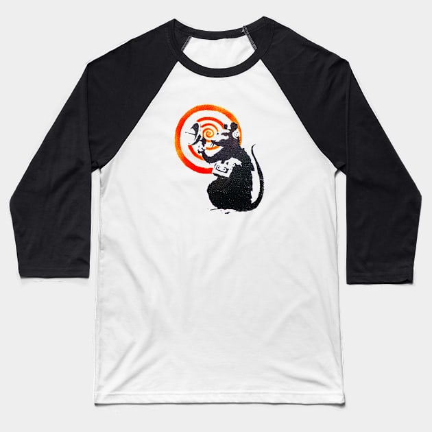 Rat Listening Baseball T-Shirt by PandaSex